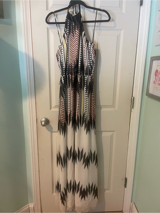 Vince Dresses & Skirts - Vince Black, Brown & White Geometric Halter Maxi Dress